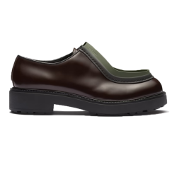 DIAPASON OPAQUE BRUSHED LEATHER LACE-UP SHOES SIENNA/MILITARY GREEN - PD140 UK