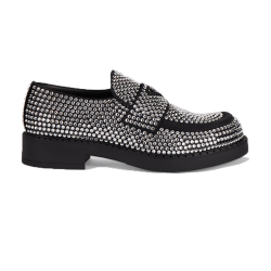 CRYTAL-EMBELLISHED SATIN LOAFERS - PD104 UK