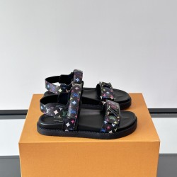 Takashi Murakami Bom Dia Flat Comfort Mules In Black - Lvs96 Uk