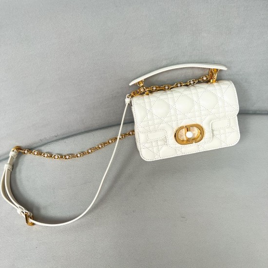 Replica Mini Jolie Top Handle Bag Latte Cannage Calfskin Uk - 13310 - Buddha Luxury