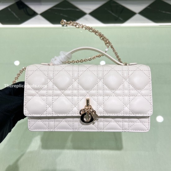 Replica Dior 13200 DFR#14465 Buddha Luxury Replica Mini Bag Latte Cannage Lambskin Uk - 13200 - Buddha Luxury