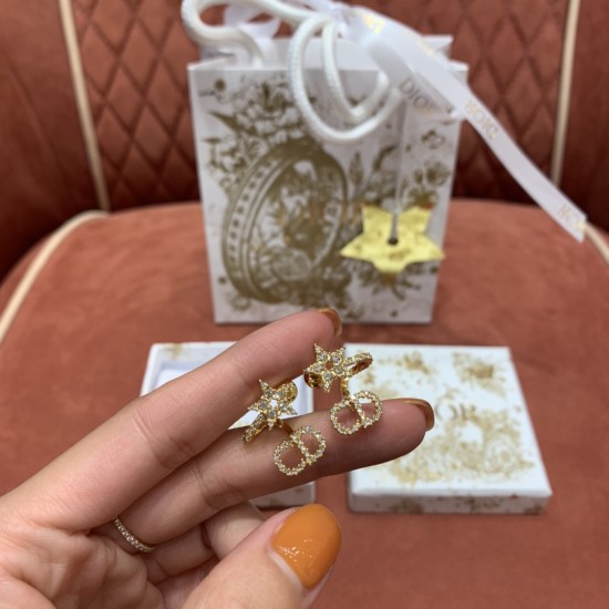 Replica Dior 12485 DFR#16016 Buddha Luxury Replica Clair D Lune Earrings Gold-Finish Metal And White Crystals Uk - 12485 - Buddha Luxury