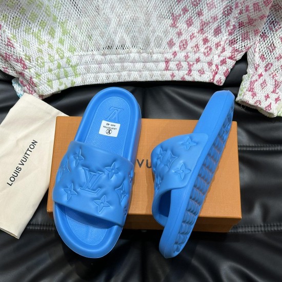 replica WATERFRONT MULE SLIDES IN BLUE - LVS72 UK