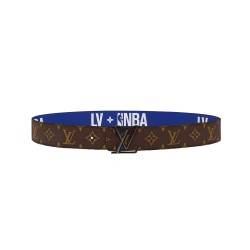 X NBA 3 STEPS 40MM REVERSIBLE MONOGRAM CANVAS BELT - B166 UK