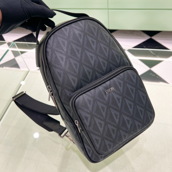 Replica Dior 13339 DFR#9429 Buddha Luxury Replica Mini Rider Sling Bag Black Cd Diamond Canvas Uk - 13339 - Buddha Luxury