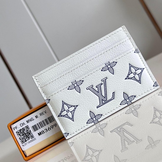 replica DOUBLE CARD HOLDER WHITE MONOGRAM SHADOW CALFSKIN M83699 UK