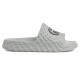 Gucci Slide Sandal Lateral Profile View in Grey Profile view of the grey Gucci slide sandal showing textured side walls and logo