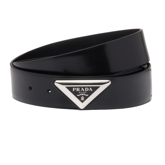 Replica Prada 14767 PFR#7721 Buddha Luxury Replica Triangle Logo Leather Belt In Black - B258 Uk - 14767 - Buddha Luxury