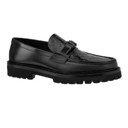 MONOGRAM LEATHER LOAFERS IN BLACK - LV667 UK