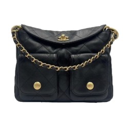 Chanel Hobo Bag Black Calfskin Uk