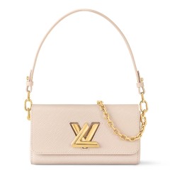 Twist West Handbag Quartz White Epi Grained Cowhide Leather M24550 Uk