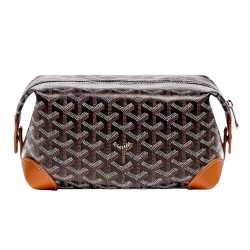 BOWLING 25 TOILETRY BAG IN BLACK AND TAN UK