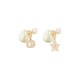 replica DI0R TRIBALES EARRINGS GOLD-FINISH METAL WITH WHITE RESIN PEARLS AND SILVER-TONE CRYSTALS UK