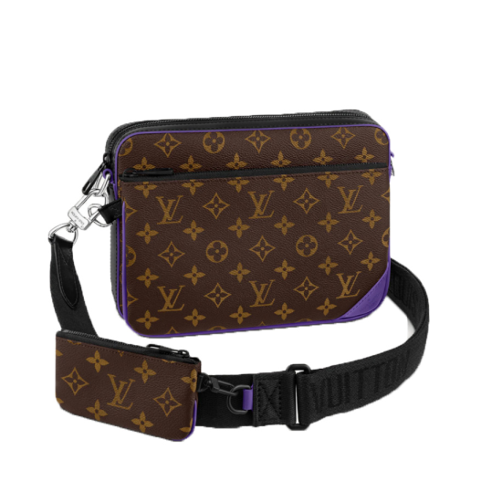 Replica L 15786 LFR#5951 Buddha Luxury Replica Trio Messenger Bag In Brown And Purple Uk - 15786 - Buddha Luxury