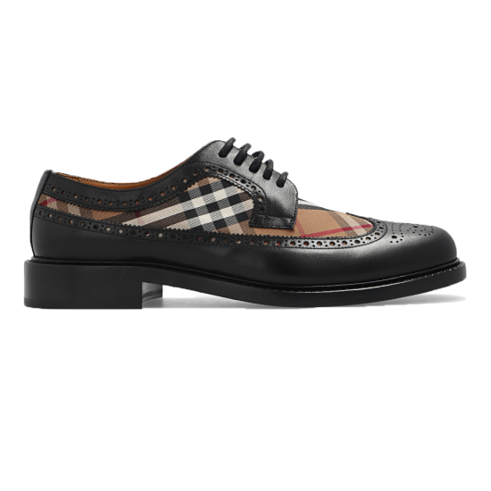 replica LEATHER LACE-UP SHOES IN BLACK AND BROWN - BBR104 UK