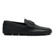 Valentino Men's Black Grained Leather Loafers Side Profile Valentino Men's Black Grained Leather Loafers side profile view showing textured leather and sole