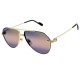 Cartier men's gold metal sunglasses angled three-quarter view showing gradient lenses