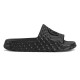 Gucci Black Rubber Slide Sandals Lateral View Side profile view of the black rubber slide sandals showing textured pattern and sole
