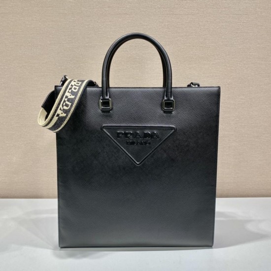 Replica Prada 15878 PFR#10732 Buddha Luxury Replica Saffiano Leather Tote Bag Black Uk - 15878 - Buddha Luxury
