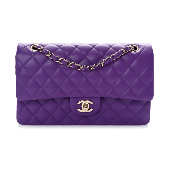 Replica Chanel 13003 CFR#12314 Buddha Luxury Replica Chanel Medium Classic Handbag In Purple Grained Calfskin And Silver-Tone Metal Uk - 13003 - Buddha Luxury