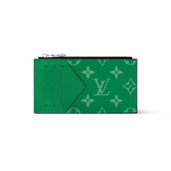 replica COIN CARD HOLDER CACTUS GREEN TAIGA COWHIDE LEATHER M83102 UK