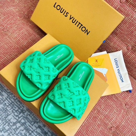 replica POOL PILLOW COMFORT SLIDES IN GREEN - LVS62 UK