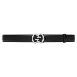 Gg Logo Belt Black Leather - B369 Uk