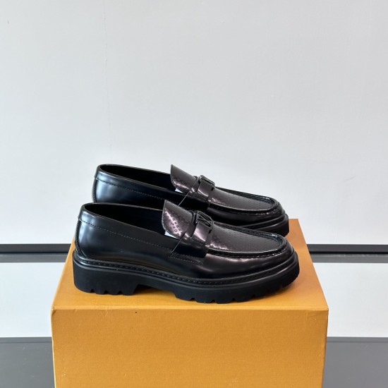 replica MAJOR LOAFERS BLACK LEATHER - LV873 UK