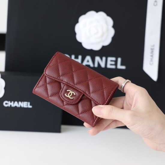 replica BURGUNDY CAVIAR COMPACT WALLET UK
