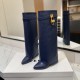 replica SHARK LOCK BOOTS IN LEATHER IN BLUE - GVC147 UK