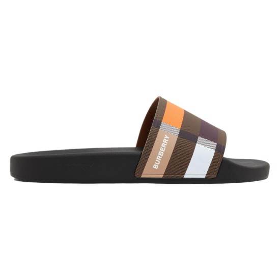 replica FURLEY LOGO SLIDES BLACK/BROWN UK