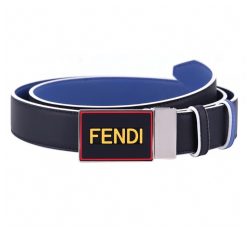 REVERSIBLE LEATHER BELT IN BLUE - B283 UK