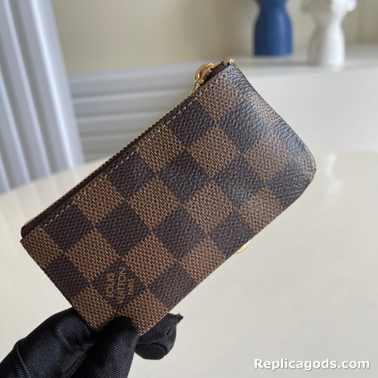 replica M62650 KEY POUCH DAMIER EBENE COATED CANVAS IN BROWN UK