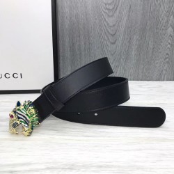 Leather Belt With Tiger Head - B44 Uk