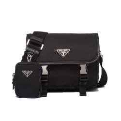 BLACK RE-NYLON SHOULDER BAG IN BLACK UK