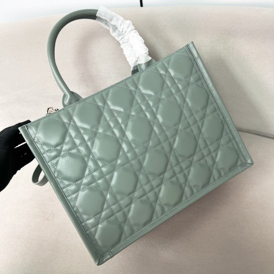 Replica Dior 13227 DFR#13960 Buddha Luxury Replica Medium Book Tote Stone Gray Macrocannage Calfskin Uk - 13227 - Buddha Luxury