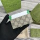 replica CARD CASE WITH GG DETAIL GREEN LEATHER TRIM UK