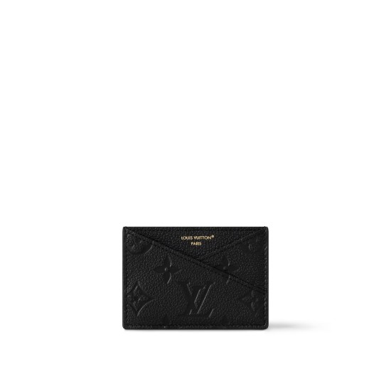 replica CRISS-CROSS CARD HOLDER BLACK GRAINED COWHIDE LEATHER M13695 UK