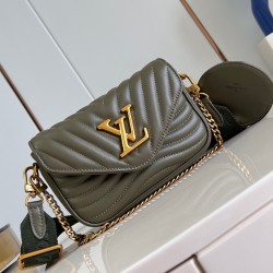 New Wave Multi-Pochette Kaki Green Quilted Calf Leather M22706 Uk New Wave Multi-Pochette Kaki Green Quilted Calf Leather M22706 Uk