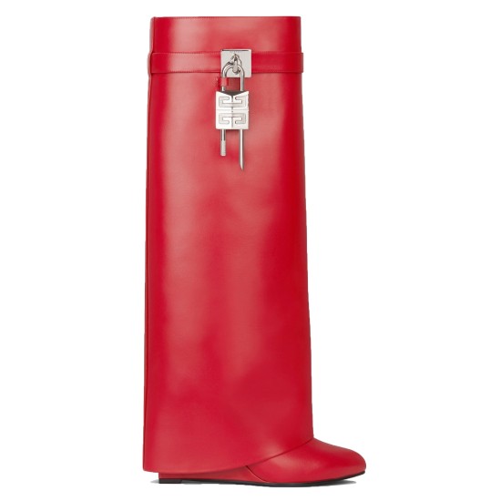 replica SHARK LOCK BOOTS IN LEATHER IN RED - GVC155 UK