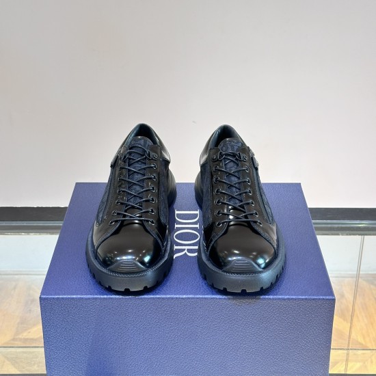 Replica COMBAT DERBY SHOE BLACK POLISHED CALFSKIN AND OBLIQUE JACQUARD - CD327 UK replica COMBAT DERBY SHOE BLACK POLISHED CALFSKIN AND OBLIQUE JACQUARD - CD327 UK