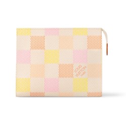 TOILET POUCH PEACH DAMIERLICIOUS COATED CANVAS N40740 UK