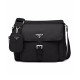 replica RE-NYLON TRIANGLE LOGO-PLAQUE SHOULDER BAG IN BLACK UK