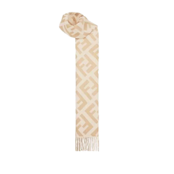 SCARF MONOGRAM CASHMERE LOGO IN BEIGE UK
