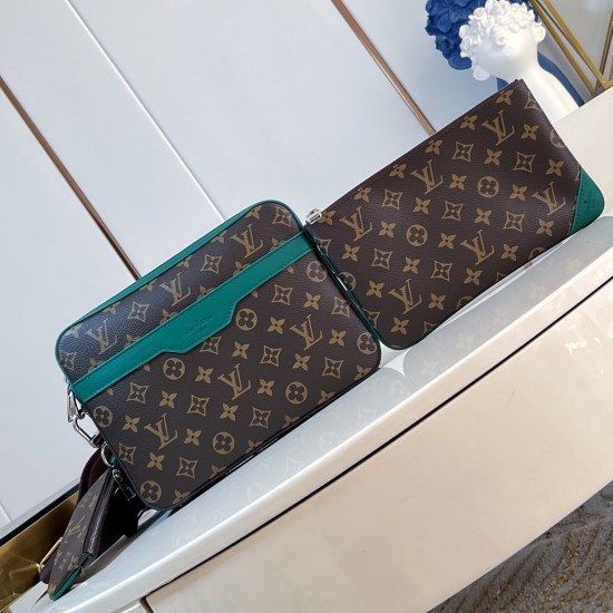 Replica Trio Messenger Bag Borneo Green Monogram Macassar M12766 Uk - 15399 - Buddha Luxury