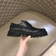 replica LEATHER LACE UP SHOES IN BLACK - LV463 UK