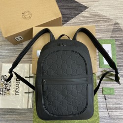 BLACK RUBBER-EFFECT LEATHER BACKPACK UK BLACK RUBBER-EFFECT LEATHER BACKPACK UK