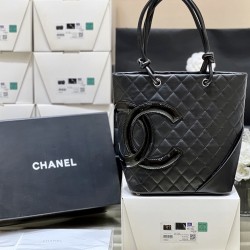 BLACK LEATHER SMALL CAMBON LIGNE TOTE BAG AS29793 UK BLACK LEATHER SMALL CAMBON LIGNE TOTE BAG AS29793 UK