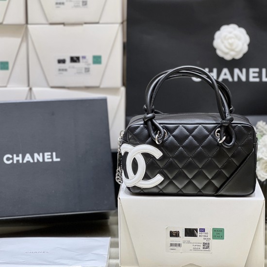 Replica Chanel 12981 CFR#16279 Buddha Luxury Replica Chanel Black &Amp; White Quilted Lambskin Leather Cambon Bowling Bag A29792 Uk - 12981 - Buddha Luxury