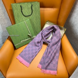 GG WOOL SCARF IN PINK AND GREY UK